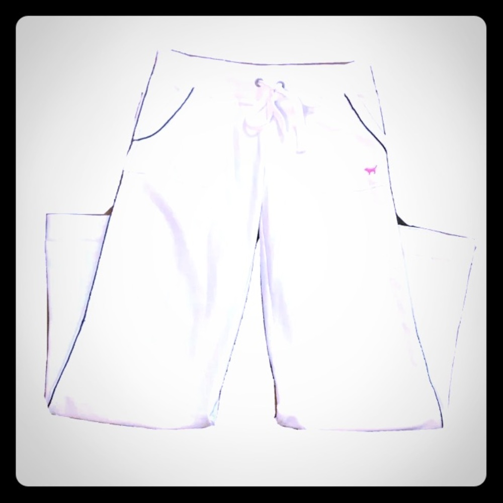 Pink Victoria secret cozy joggers white w/ logo
